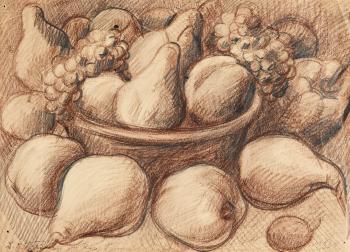 Still Life With Grapes And Pears by 
																	Kyril Zdanevich
