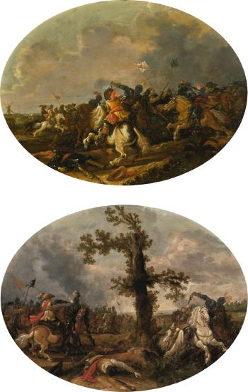 Two Cavalry Skirmishes by 
																	Jan Asselyn