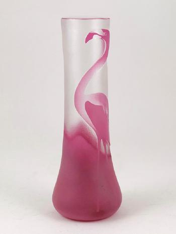 Kosta Boda Paul Hoff Flamingo Art Glass Vase by 
																	 Kosta Glasbruk