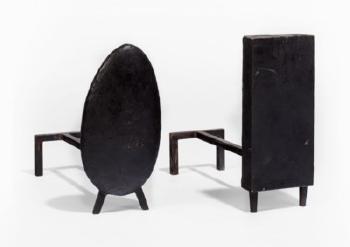 A Pair Of Abstract Andirons by 
																	 David Gill Gallery