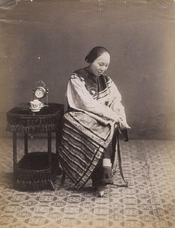 Chinese Woman With Bound Feet by 
																	 Lai Afong