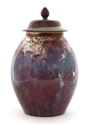 A Ruskin High-Fired Flambé Vase And Cover by 
																	 Unknown Ceramics Maker