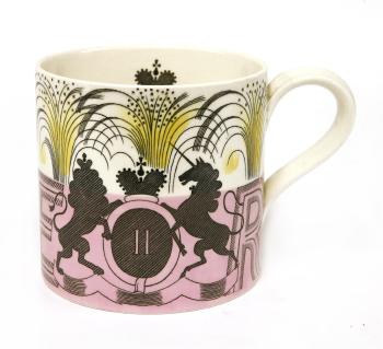 A Wedgwood  1953 Coronation Mug by 
																	Eric Ravilious