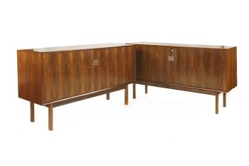 A Pair Of Danish Rosewood Sideboards by 
																	Arne Vodder