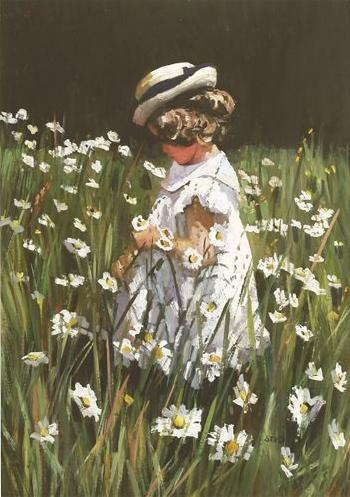 A Young Girl in a Field of Flowers by 
																	Sheree Valentine Daines