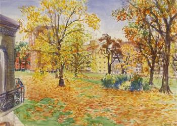 'Fallen Leaves, Elm Park Gardens Chelsea' by 
																	Frederick Gore