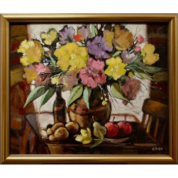 Bouquet Et Bouteille by 
																			Jean Guy Desrosiers