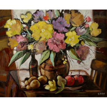 Bouquet Et Bouteille by 
																			Jean Guy Desrosiers