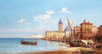 Coming Ashore Venice by 
																	Charles Euphrasie Kuwasseg