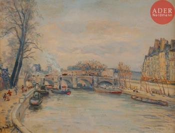 Paris, La Seine Au Pont Neuf by 
																	Gustave Madelain