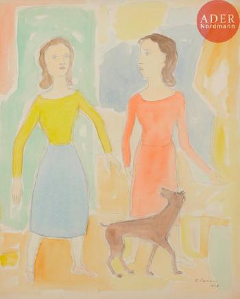Femmes Et Chien by 
																	Emile Lahner