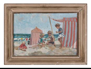 Idyllic Days - Children Playing On A Beach by 
																			James Le Jeune