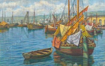 Trieste, barche attraccate by 
																	Ernesto Croci