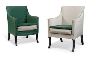 A Pair of Ebonised Armchairs by 
																	 Axel Vervoordt