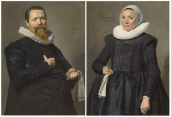 Portrait of a Gentleman, Aged 37; And Portrait of a Lady, Aged 36 by 
																	Frans Hals