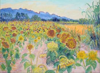 Sunflowers, Romanil near St Remy de Provence by 
																	Frederick Gore