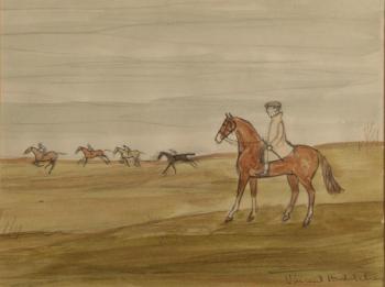 Race Horses Exercising by 
																			Vincent Haddelsey