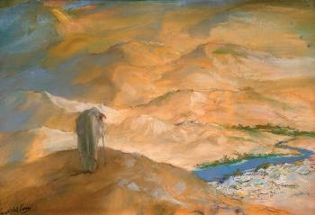 Moses in the desert by 
																	Abel Pann