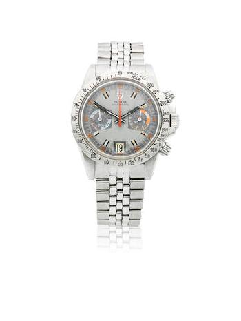A Stainless Steel Manual Wind Calendar Chronograph Bracelet Watch by 
																	 Tudor Watches