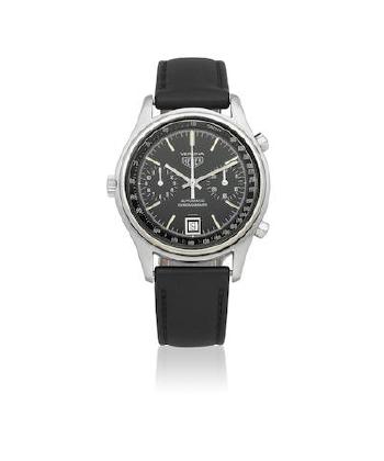 A Stainless Steel Calendar Chronograph Wristwatch by 
																	 TAG Heuer