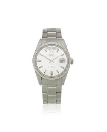 A Stainless Steel And White GoldAutomatic Calendar Bracelet Watch by 
																	 Tudor Watches