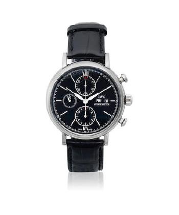 A Stainless Steel  Automatic Calendar Chronograph Wristwatch by 
																	 IWC