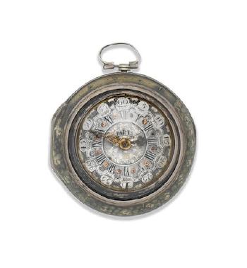 A Continental Silver Gilt Metal And Shagreen Triple Cased Key Wind Pocket Watch With Repoussè Decoration For The Dutch Market by 
																	J Tarts