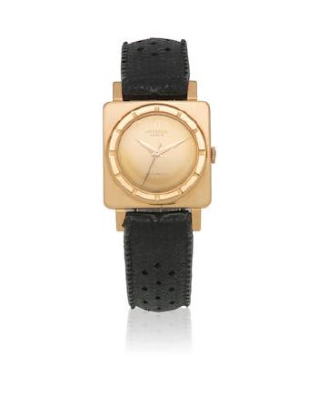 An 18K Rose Gold Automatic Square Wristwatch by 
																	 Universal Geneve