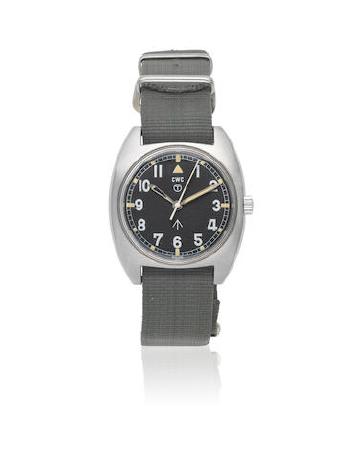 A Stainless Steel Manual Wind Military Wristwatch Issued To The British Army by 
																	 CWC