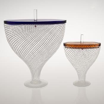 Two glass sculptures by 
																			Markku Salo