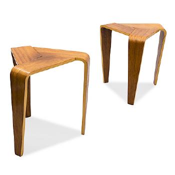A pair of mid 20th century 'Tabouret' stools for Oy Stockmann Ab, Keravan Puusepäntehdas by 
																			 Stockmann Orno