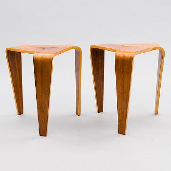 A pair of mid 20th century 'Tabouret' stools for Oy Stockmann Ab, Keravan Puusepäntehdas by 
																			 Stockmann Orno