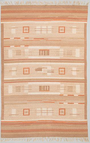 A 1930s flat weave carpet for Aaltosen Mattokutomo Kiikka, Finland by 
																			Laila Karttunen