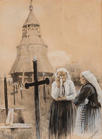 Old Women Outside the Church by 
																			Albert Edelfelt