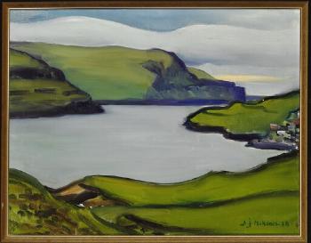 View over fiord the Faroe Islands by 
																	Samuel Joensen-Mikines