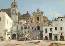 Parti af torvet i Amalfi. View of the square in Amalfi by 
																			Martinus Rorbye