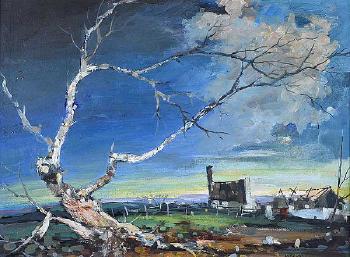 Tree & Cottage Ruins by 
																	Gerald Walby