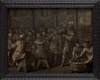 A Banquet Scene, En Grisaille by 
																	Rombout Uylenburgh