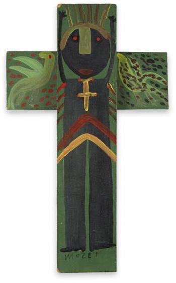 (i) Man with a hat; (ii) Cross with christ by 
																			Mose Tolliver