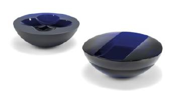 A Pair of Sculptural Glass Bowls by 
																	Frantisek Vizner