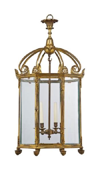 A Gilt-Lacquered Brass 'George IV' Hall Lantern by 
																	 Jamb Limited
