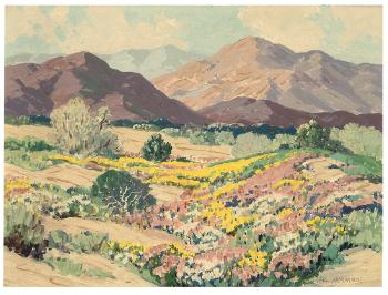 Desert at Palm Springs, Wild Flowers by 
																	Carl J Sammons