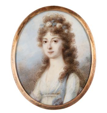 Portrait Of Archduchess Maria Leopoldine Of Austria-este, Electress Of Bavaria (1776-1848), Circa 1795 by 
																	Friedrich Heinrich Fueger