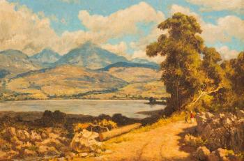 Landscape with Lake and Mountains by 
																			Edward Roworth