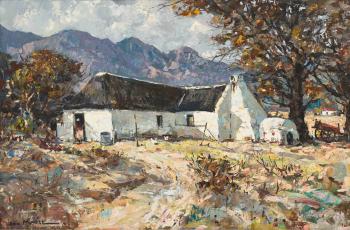Farm House at the Foot of a Mountain by 
																			Donald James Madge