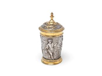A 17th Century German Parcel-gilt Silver Cup And Cover by 
																	Johannes Raminger