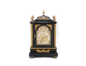 A Late 19th Century Ebonised And Gilt Brass Mounted Westminster Chime Bracket Clock by 
																	 S Smith & Son