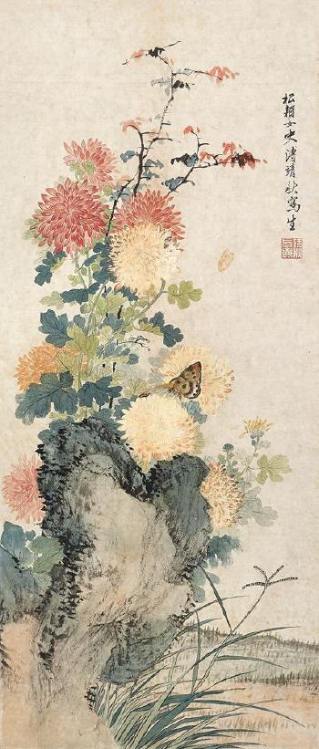 Chrysanthemum And Rock by 
																	 Pu Jingqiu