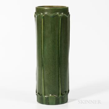 Tall Hampshire Pottery Cylindrical Vase by 
																	 Hampshire Pottery