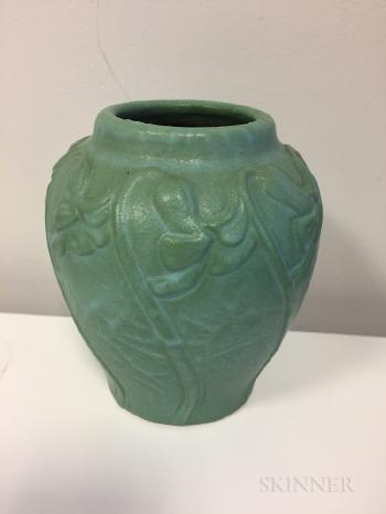 Green Glaze Vase by 
																			 Van Briggle Pottery